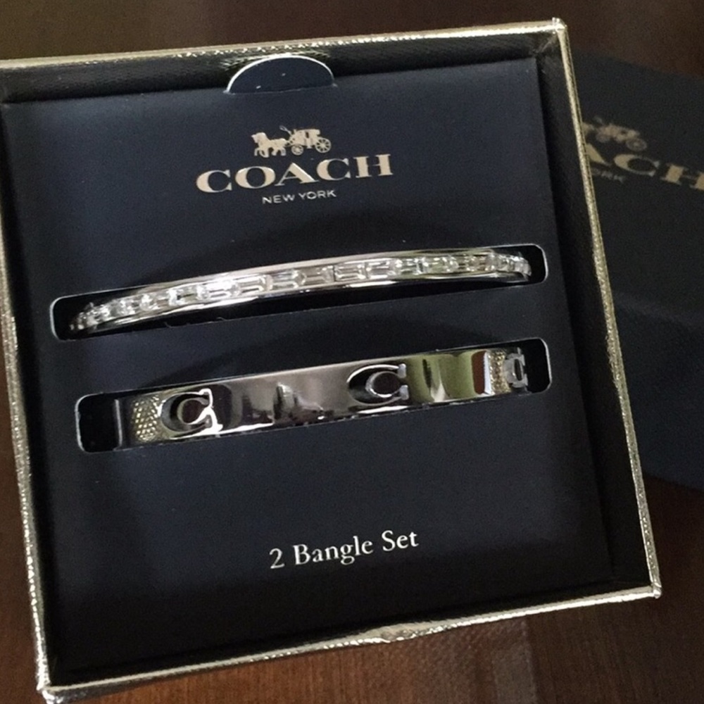 BOXED Coach Signature Silver Bangles - Picture 3 of 8